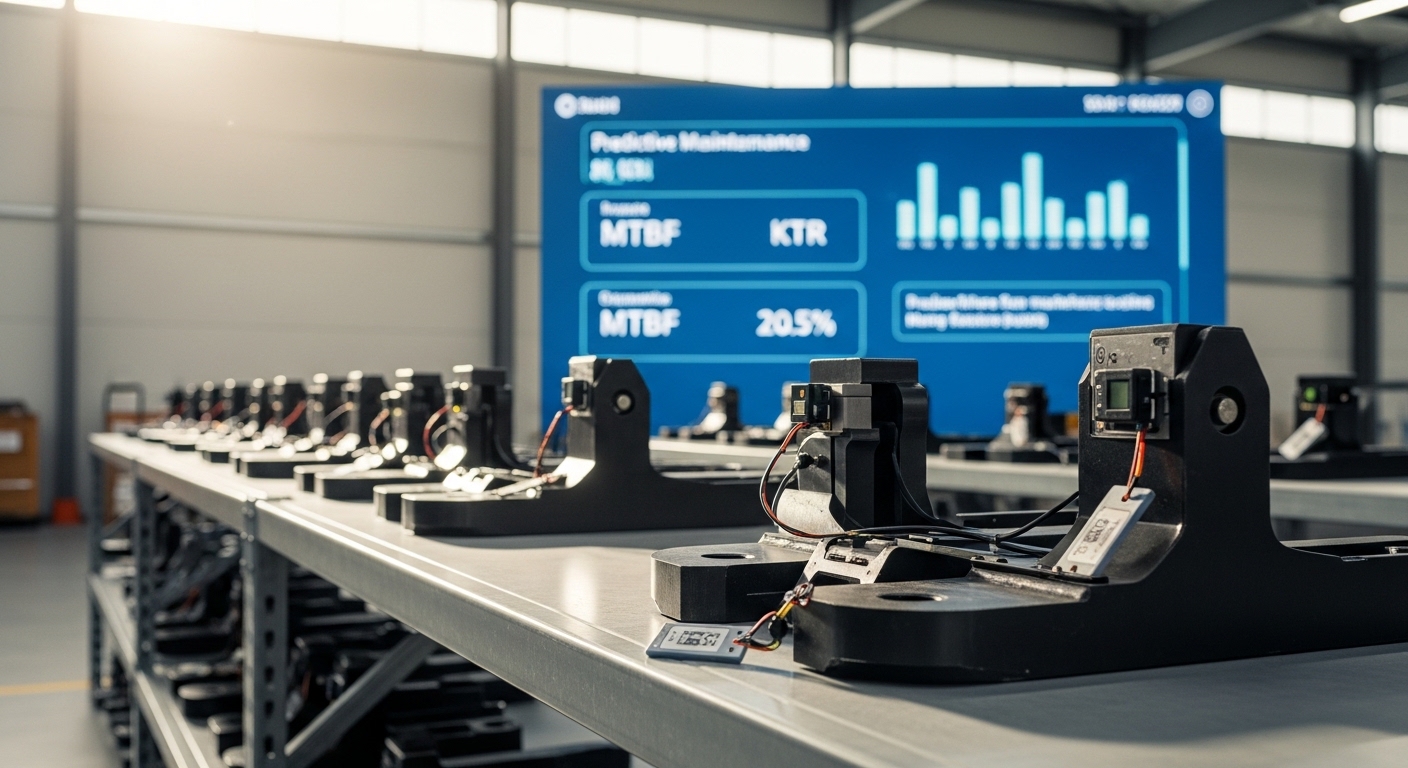 Peças de empilhadeira com sensores IoT em ambiente de intralogística 4.0